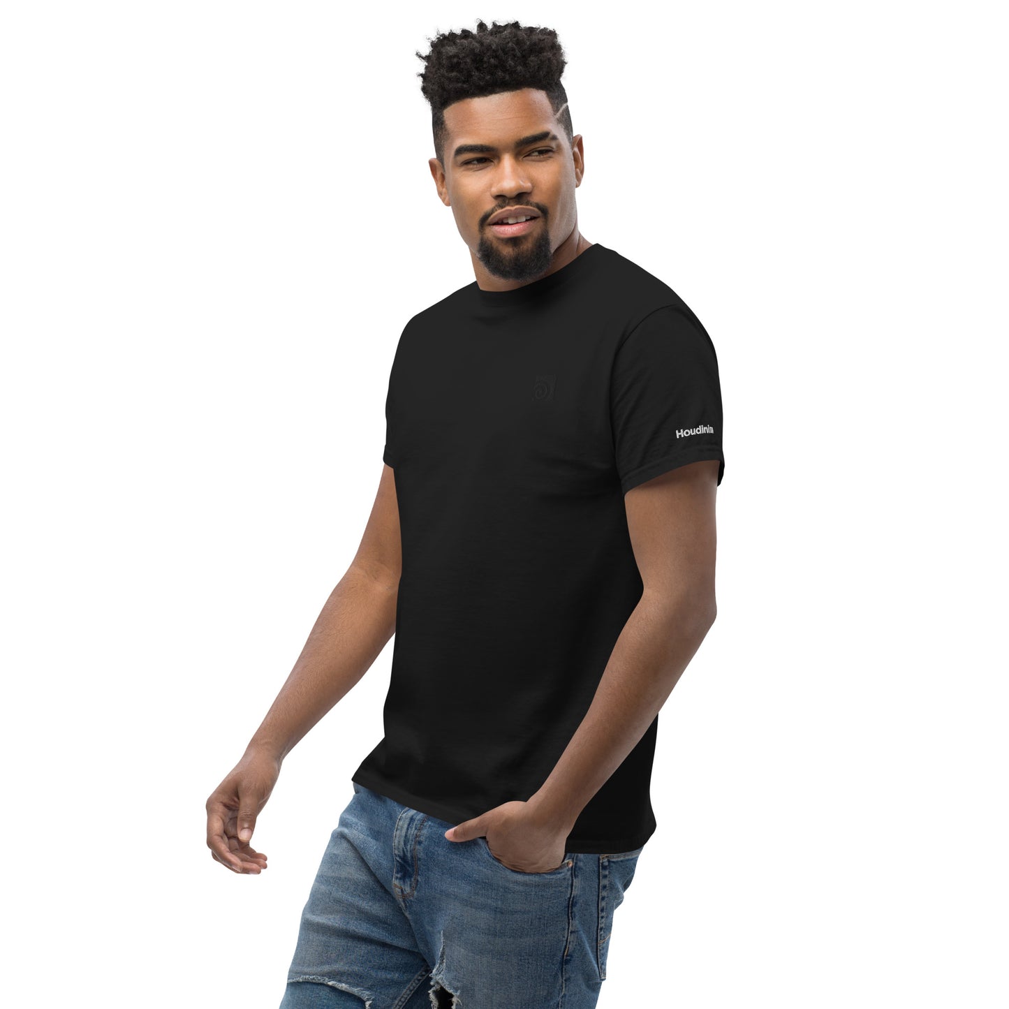 Houdini Black Logo Black T-Shirt Man