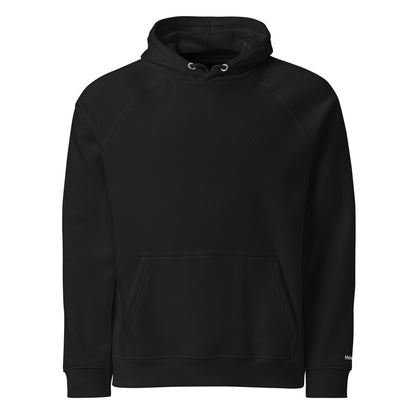 Houdini Logo in Black on Black Hoodie