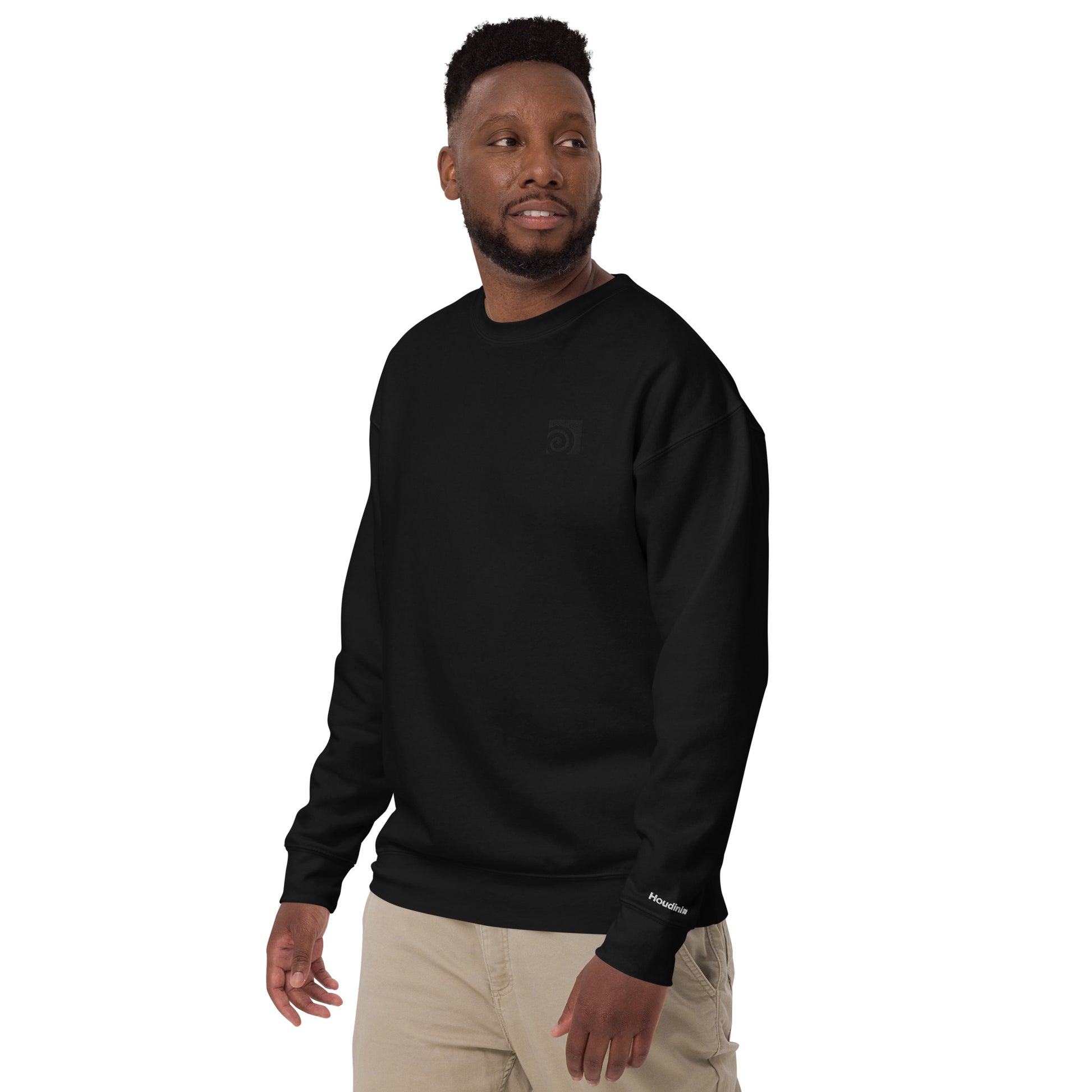 Houdini Black Logo Black Sweatshirt Man